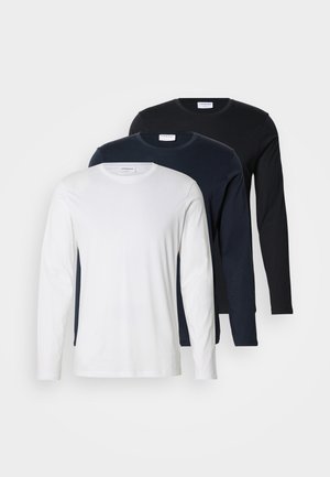 BASIC TEE 3 PACK - Μπλούζα με μακριά μανίκια - black/white/navy