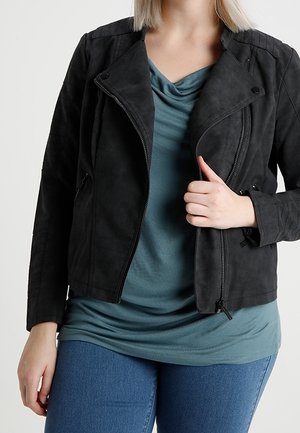 Imitatieleren jas - black