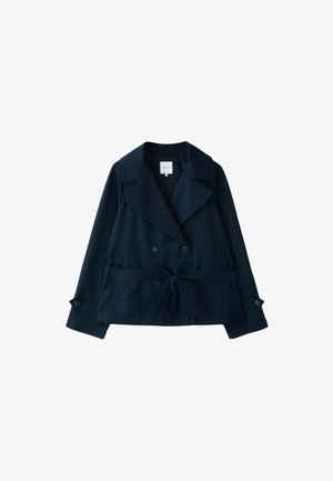 Stradivarius, SHORT FLOWING BELTED TRENCH COAT - Manteau court - blue