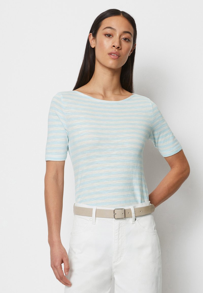 Marc O'Polo SHORT SLEEVE BOAT NECK STRIPED - T-Shirt print - multi ...