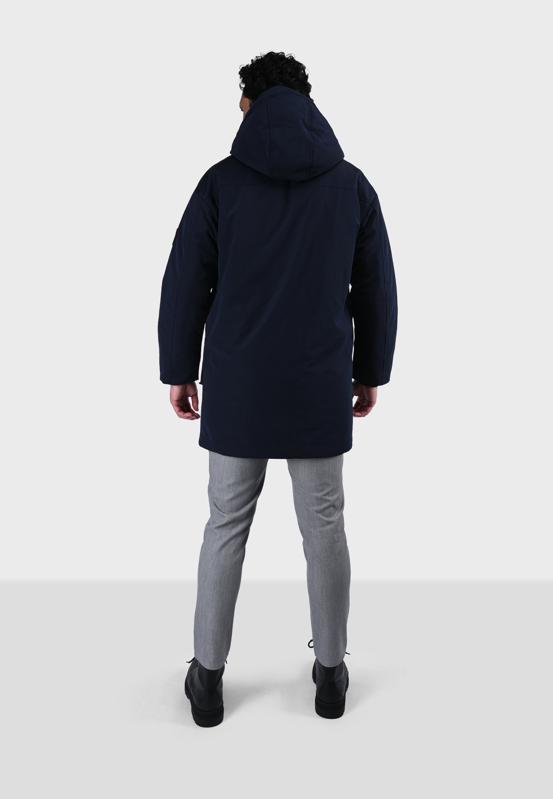 Best Mountain Abrigo de invierno - navy blue/azul marino jaspeado -  Zalando.es