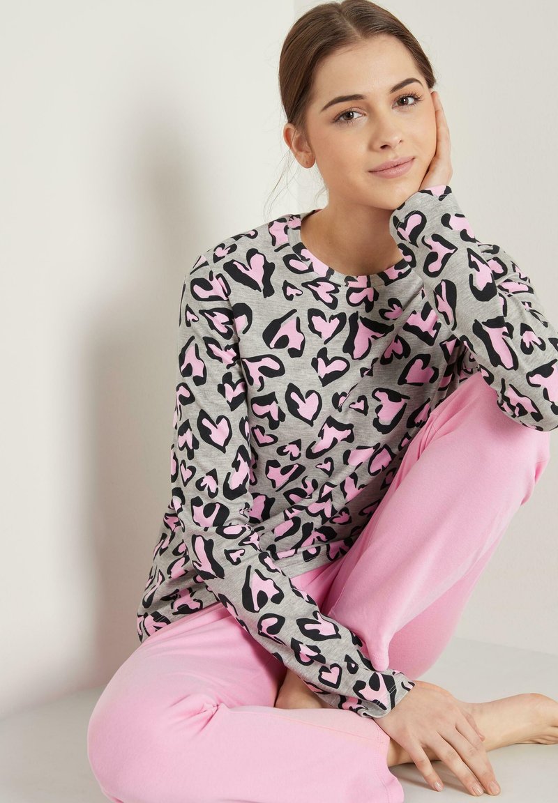 Damen Nachthemden | Tezenis LANGER SET Nachtwäsche Set grau light grey blend animal print/hellgrau - IH90646 Damen Nachthemden | Tezenis LANGER SET Nachtwäsche Set grau light grey blend animal print/hellgrau - IH90646