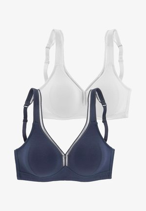 LASCANA 2 PACK - T-Shirt BH - marine/weiß