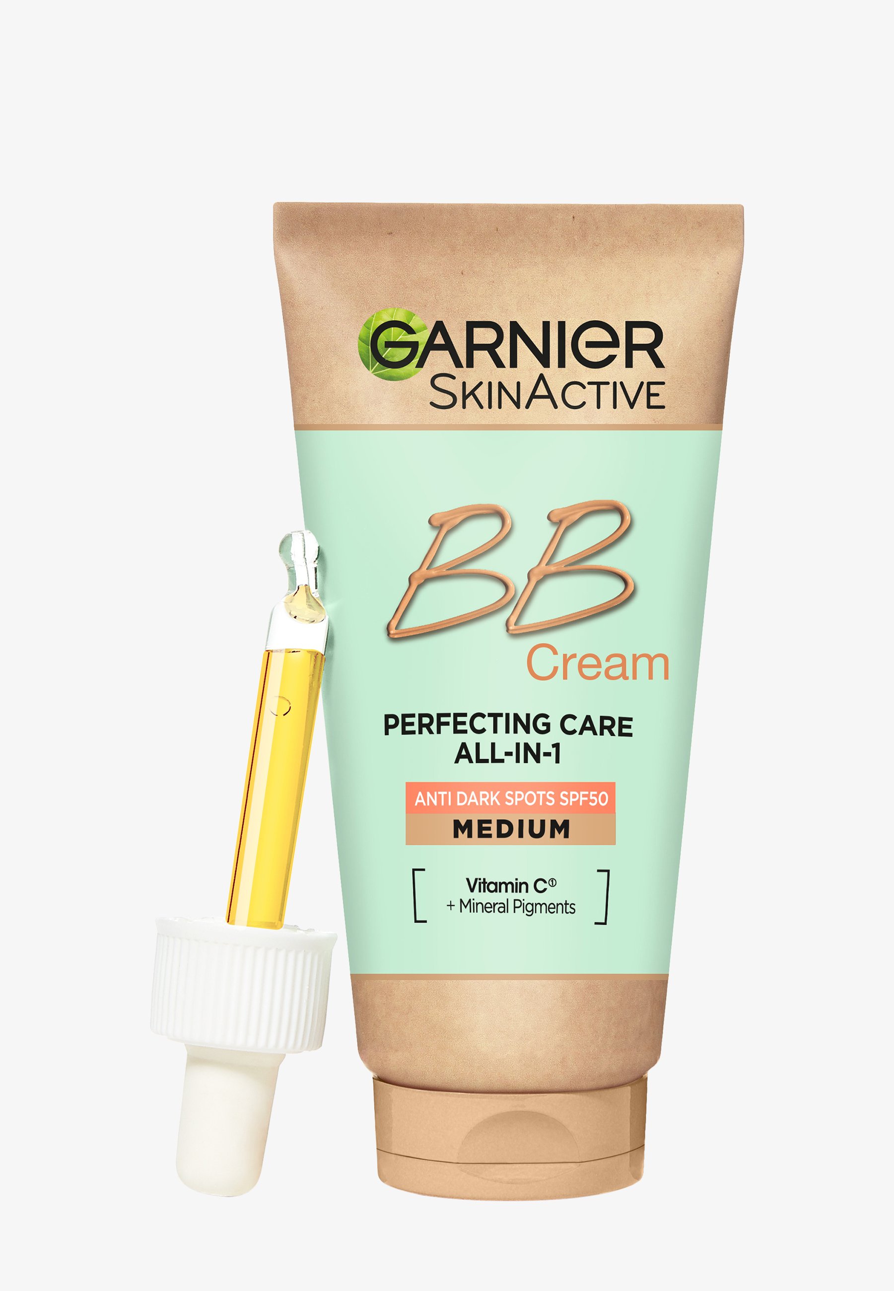 Garnier SkinActive BB Cream – Tagespflege Mit LSF 15, Hyaluron & Aloe Vera, Kaschiert Hautunebenheiten, Farbe Hell, 50 Ml (3er Pack)