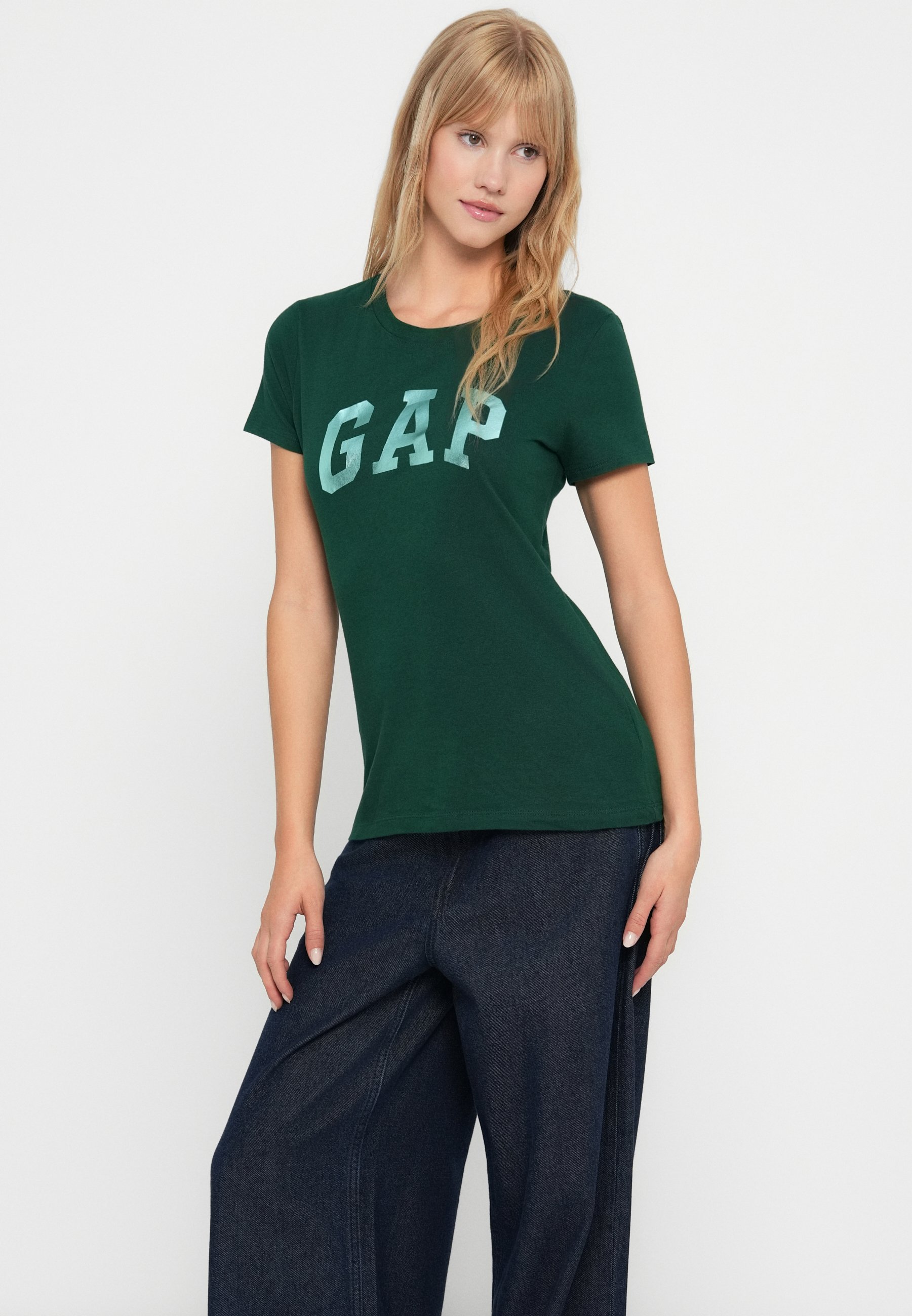 GAP LOGO CLASSIC TEE - Print T-shirt - evergreen glamour/green