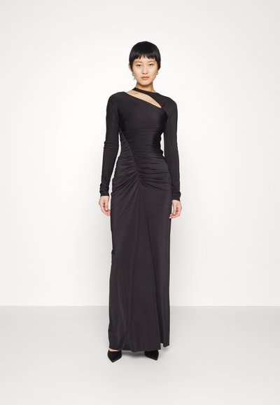 Victoria Beckham ASYMMETRIC RUCHED FLOORLENGTH - Koktailové šaty/večierkové šaty - black