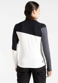 Langärmliges Sportshirt in Schwarz, Weiß und Grau mit einem farblich abgestimmten Design. Aus glattem Material und mit hohem Kragen. Logo am Saum.
