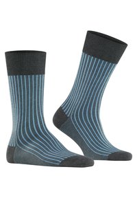 FALKE Oxford Stripe - Calze - anthracite mel