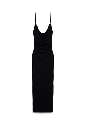 Terranova, LUNGO CON DRAPPEGGIO - Vestito di maglina - nero