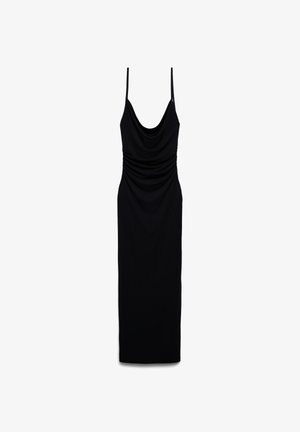 Terranova, LUNGO CON DRAPPEGGIO - Vestito di maglina - nero