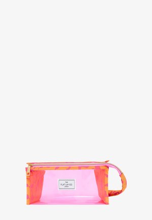 THE FLAT LAY CO. JELLY MAKEUP BOX BAG - Make-up-Accessoires - pink dribbles on orange