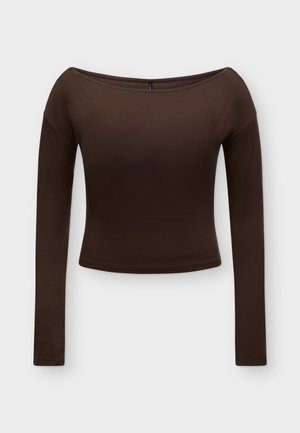 ONLY, ONLVANJA OFF SHOULDER - Μπλούζα με μακριά μανίκια - coffee bean