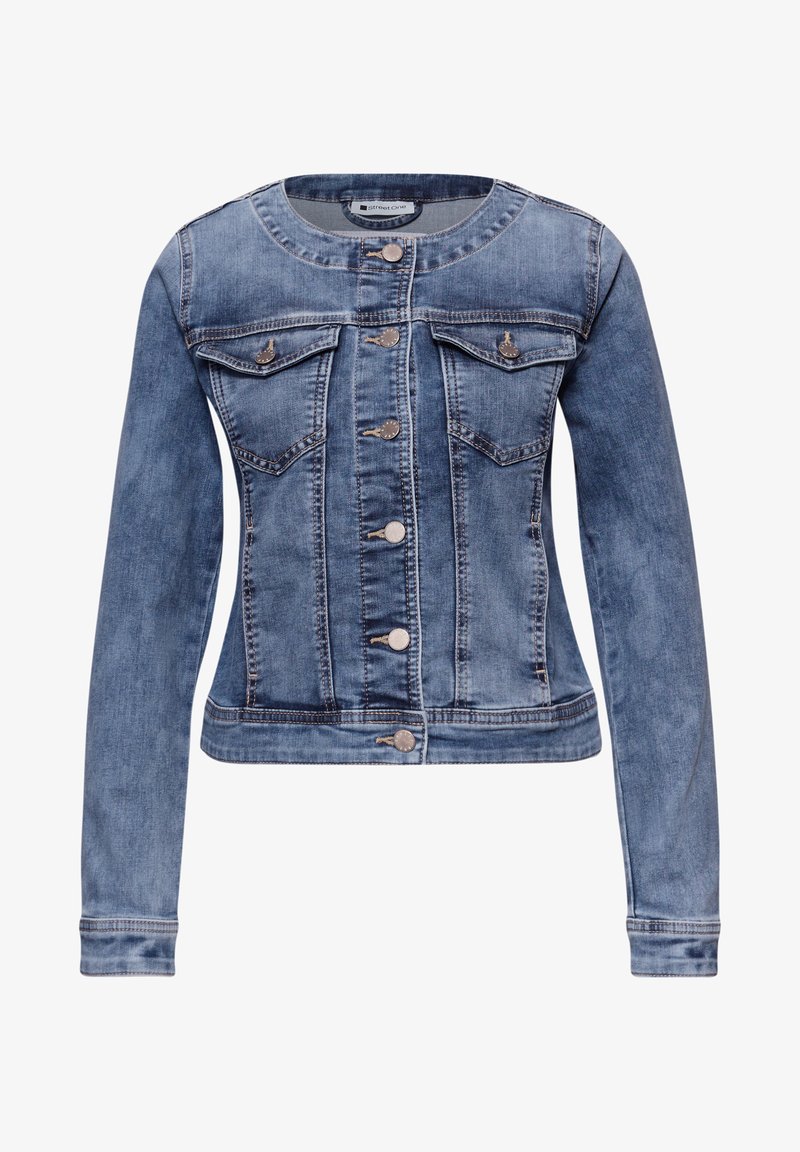 Veste Basique En Coton Denim Pour Femme - Couleur Unie Boutonnée Style Jean Casual