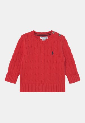 CABLE KNIT COTTON JUMPER - Maglione - red