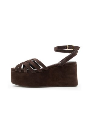 Loeffler Randall CHANNING PLATFORM - Platform sandals - dark brown