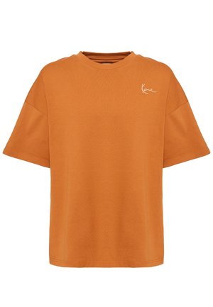 CHEST SIGNATURE TEE UNISEX - Lihtne T-särk - cognac