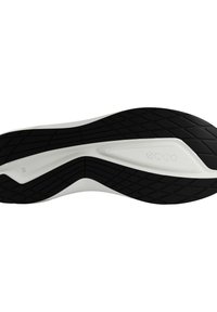ECCO shoe sole featuring a black rubber outsole with a textured grip pattern; white midsole with a smooth curved edge; clean design.