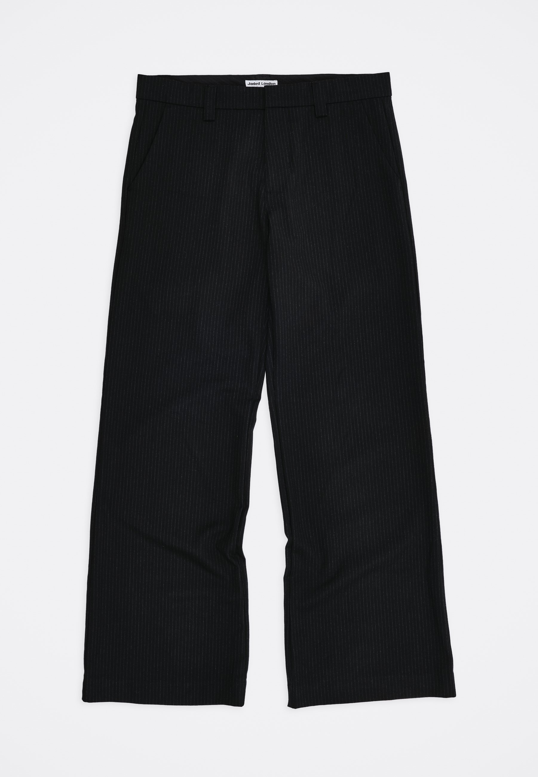 Jaded London PINSTRIPE STACKED STRAIGHT - Trousers - black
