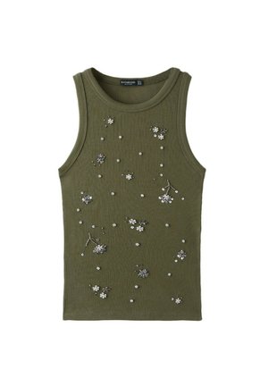 Stradivarius, JEWELLED RACERBACK TOP - Débardeur - khaki