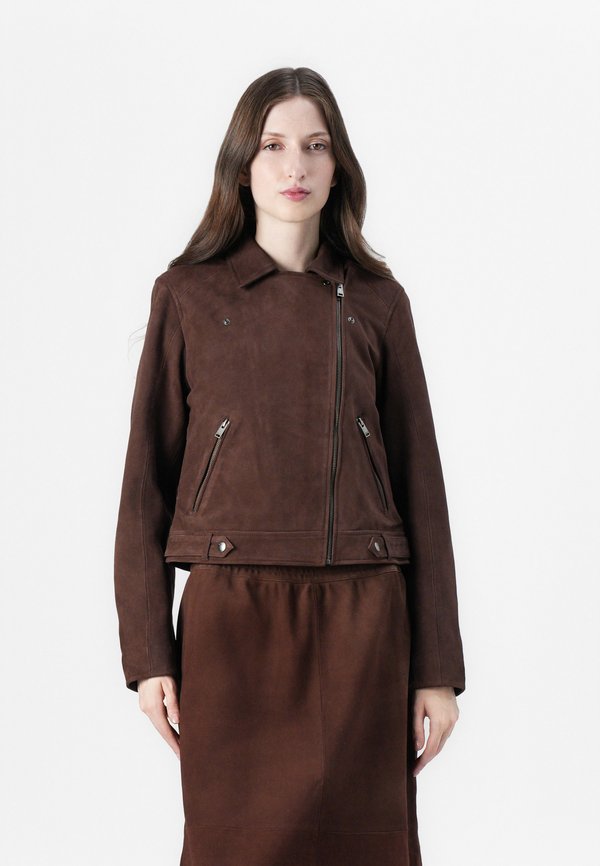 SLFKATIE JACKET - Lederjacke - chestnut