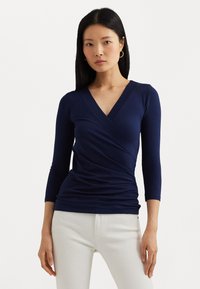 Lauren Ralph Lauren - SURPLICE JERSEY TOP - Långärmad tröja - refinded navy Miniatyrbild 1