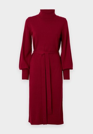 VILA VIAMANDA TURTLE NECK DRESS - Strikket kjole - cabernet
