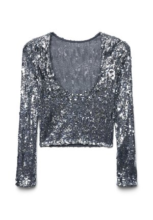 CON PAILLETTES - Bluse - argento