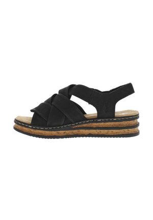 Sandalen met plateauzool - noir