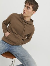 Jack & Jones JJEBASIC HOOD - Felpa con cappuccio - otter