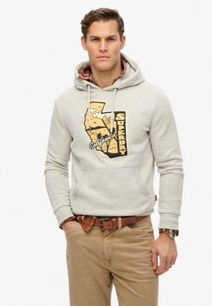 Superdry VINTAGE TRAVEL - Sweat à capuche - glacier grey marl