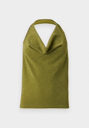 Noisy May, NMMISSY HALTERNECK GLITTER - Top - avocado