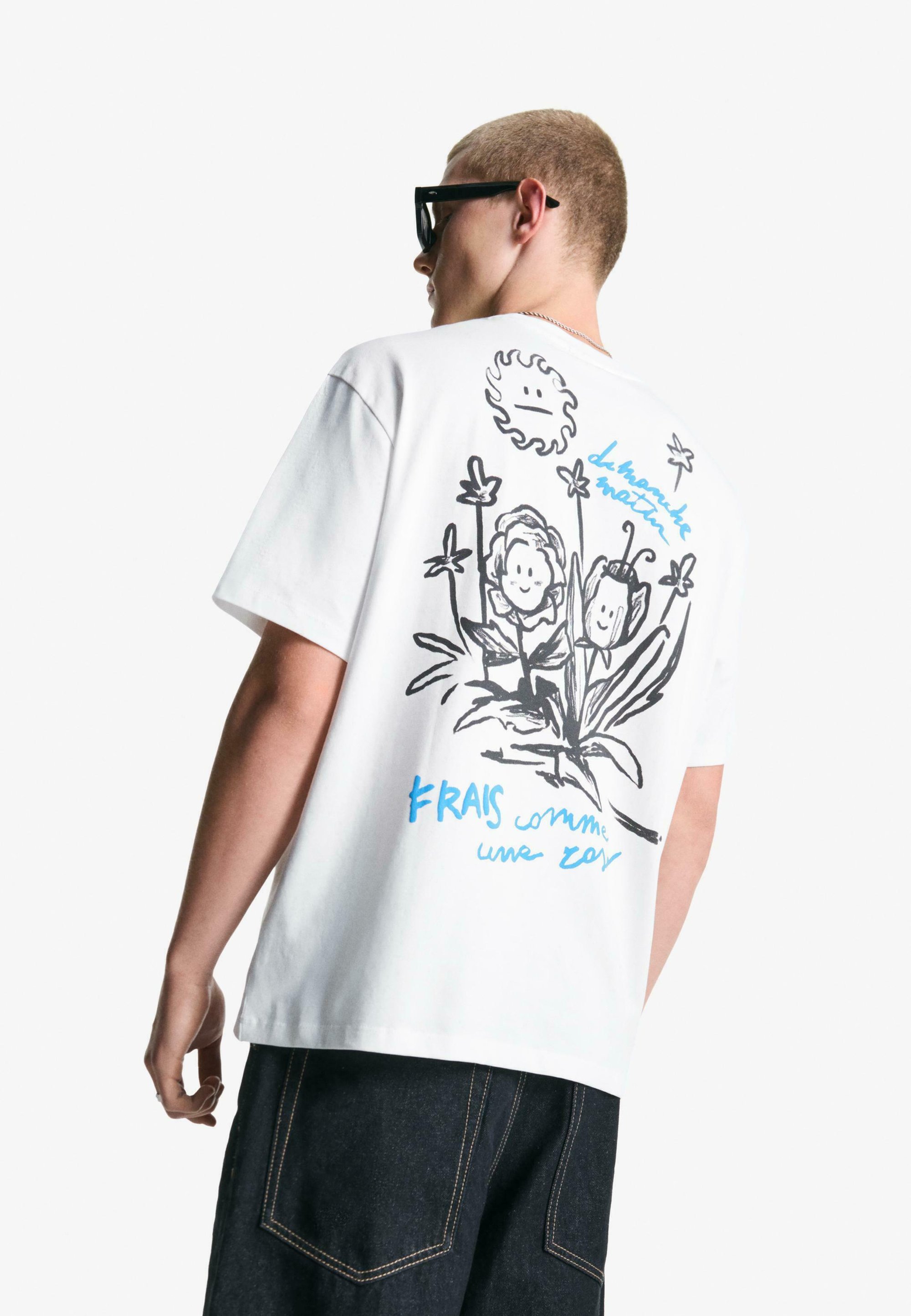 Bershka SHORT SLEEVE Print T-shirt white