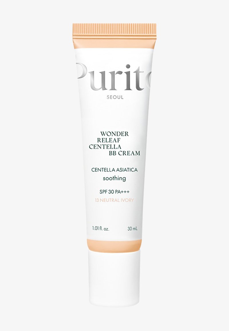 Tube de Purito Wonder Releaf Centella BB Cream avec SPF 30 PA+++, apaisante Centella Asiatica, 30 ml, teinte 13 Ivoire Neutre.