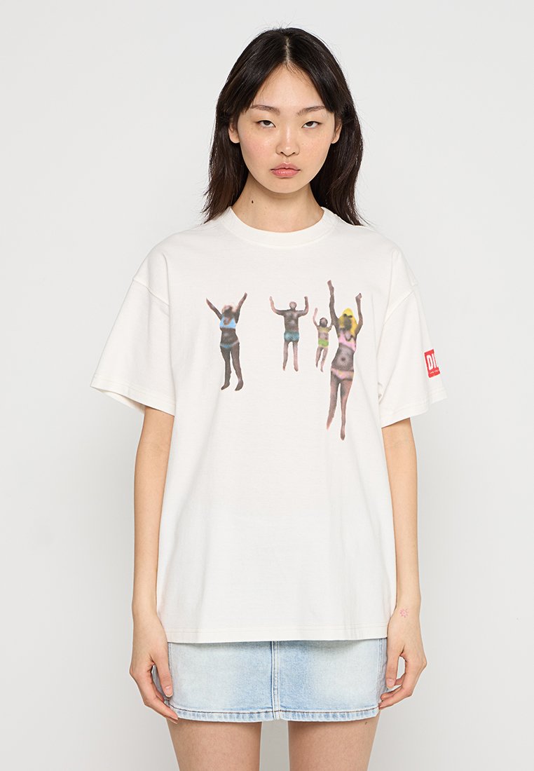 Diesel T-shirt print wit Diesel T-shirt print wit