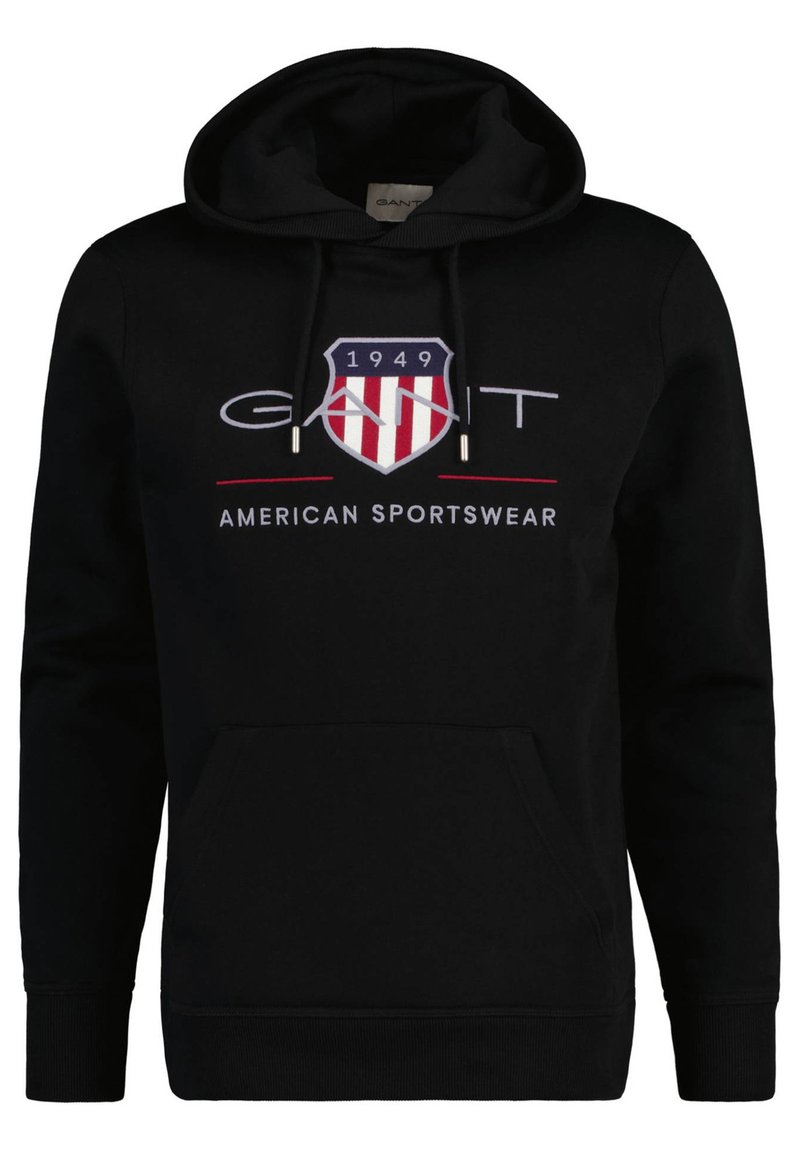 GANT - ARCHIVE SHIELD HOODIE - Pulover s kapuco - black, Povečajte