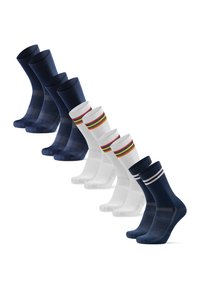 Danish Endurance CYCLING REGULAR 5-PACK - Calze sportive - navy white stripes navy stripes