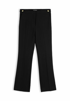 Tommy Hilfiger, TOMMY HILFIGER GOLD-TONE BUTTON SLIM BOOTCUT TROUSERS - Pantalon classique - black