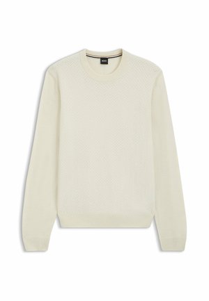 BOSS, Strickpullover - open white eleven