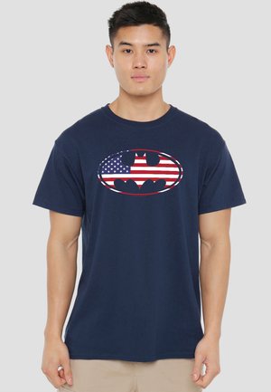 Cotton Soul, BATMAN AMERICAN FLAG OVAL - Print T-shirt - dark blue