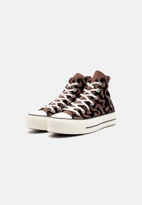 Converse CHUCK TAYLOR ALL STAR LIFT PLATFORM LEOPARD REMIX - Vysoké tenisky - bear nap/black/egret