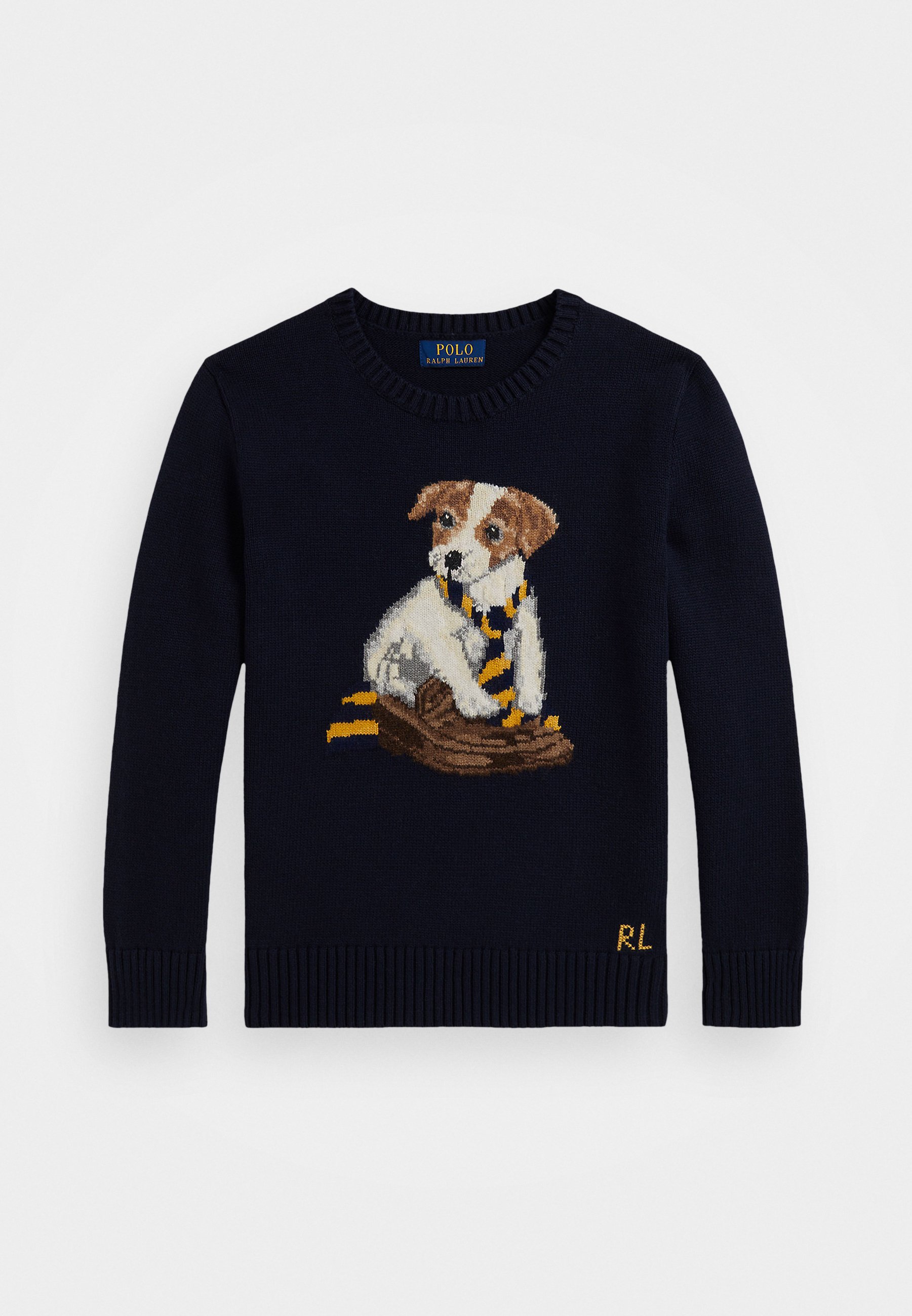 Sweater Pull Noir Ralph Lauren Polo Ralph Lauren DOG INTARSIA