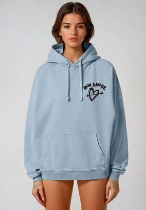 MON AMOUR EMBROIDERY VINTAGE - Hoodie - light blue