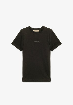Trussardi, T-SHIRT REGULAR FIT CON LOGO FLUORESCENTE - T-shirts basic - nero