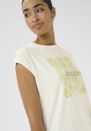 Kaffe KASOFIA - T-shirts print - chalk w foam green