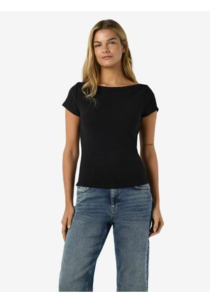 NMMAYA SS BOATNECK FWD NOOS - T-shirt basic - black