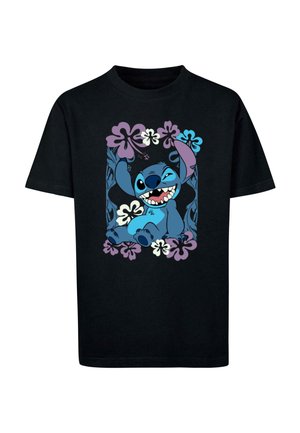 LILO AND STITCH - FLOWER WINK  - Print T-shirt - black
