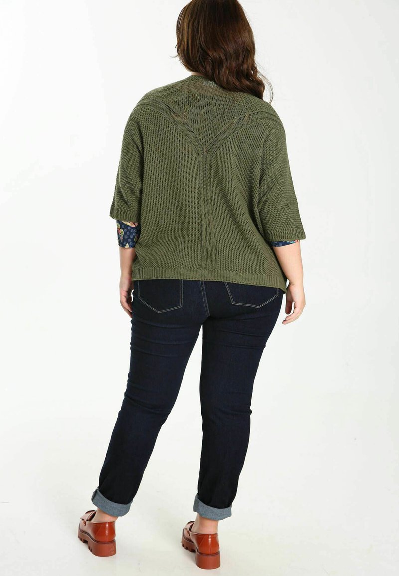 Damen Strickjacken | Paprika AJOURÉE Strickjacke khaki - IU47081 Damen Strickjacken | Paprika AJOURÉE Strickjacke khaki - IU47081