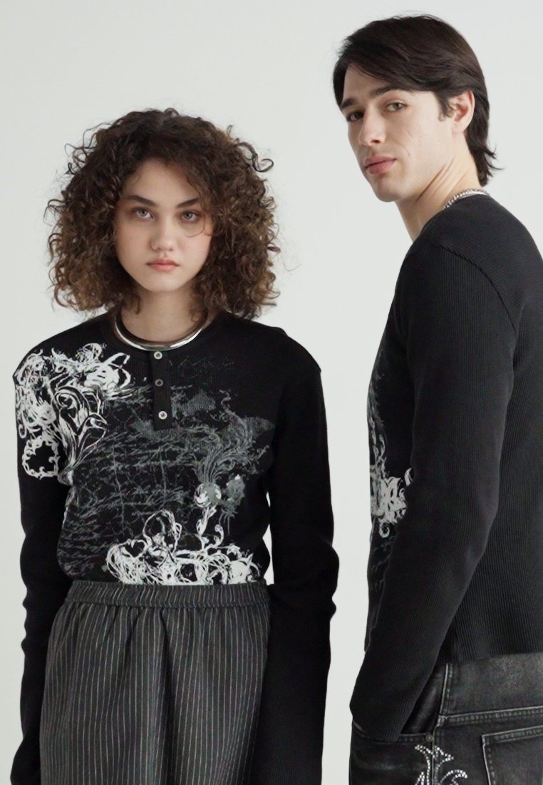 Jaded London ANOINTED WAFFLE HENLEY UNISEX - Long sleeved