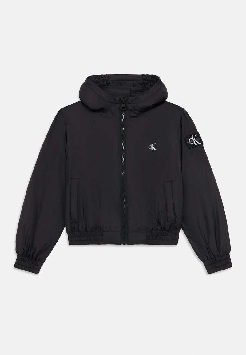 Calvin Klein Jeans PADDED HOODED HARRINGTON JACKET - Žieminė striukė - black