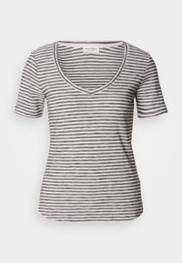 SHORT SLEEVE V NECK  STRIPED - Majica kratkih rukava s printom - black
